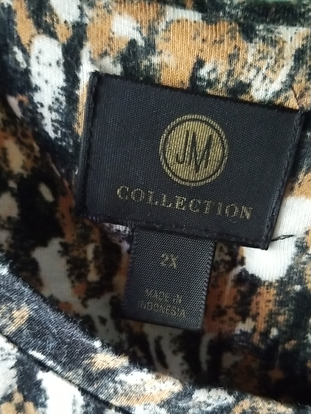 JM COLLECTION Women’s Abstract Print Scoop Neck Top - Picture 4 of 6